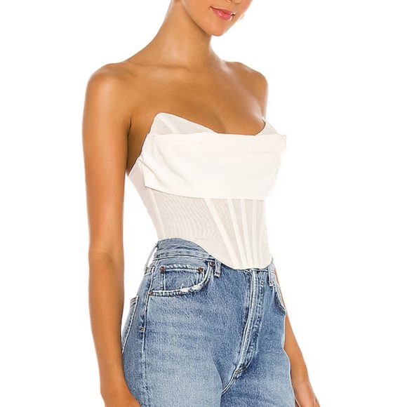 NBD Tops - NBD NEW Hailee Bustier Top in Ivory Coast